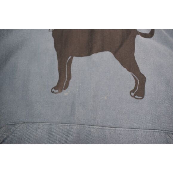 The Black Dog Heavyweight Hoodie Blue Oversized Small - Picture 4 of 8